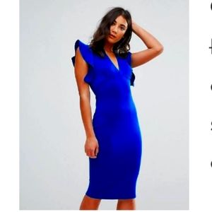 Royal blue midi dress